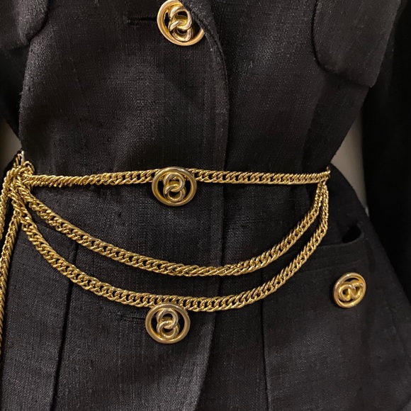 Herbert Grossman Vintage Black Linen Blazer - Picture 3 of 11